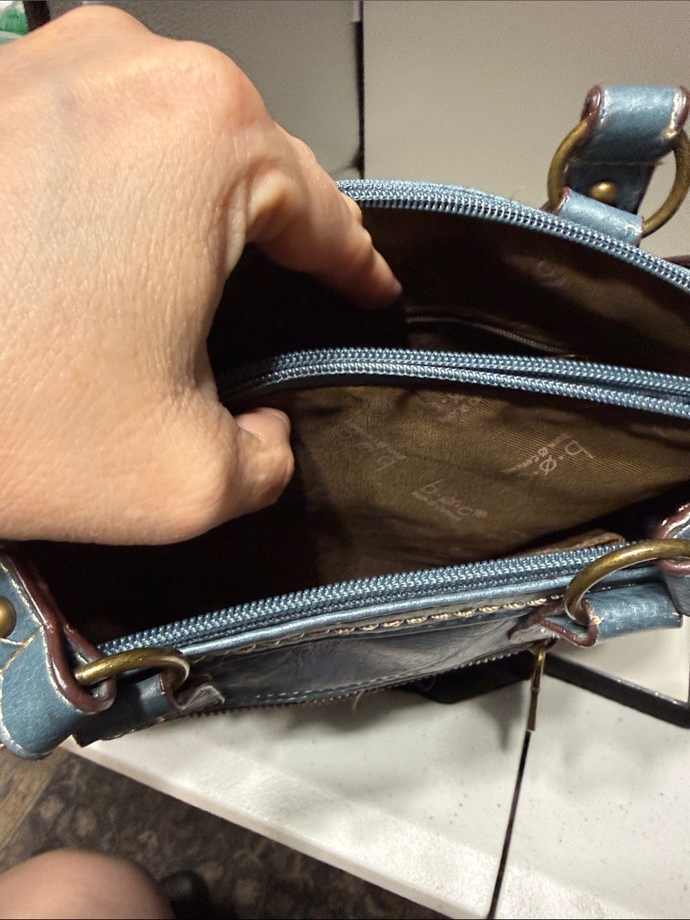 Born Concept Blue Satchel Bag - Picture 4 of 9